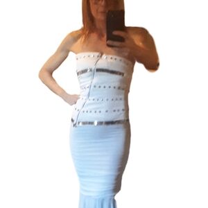 bebe White Strapless Camisole